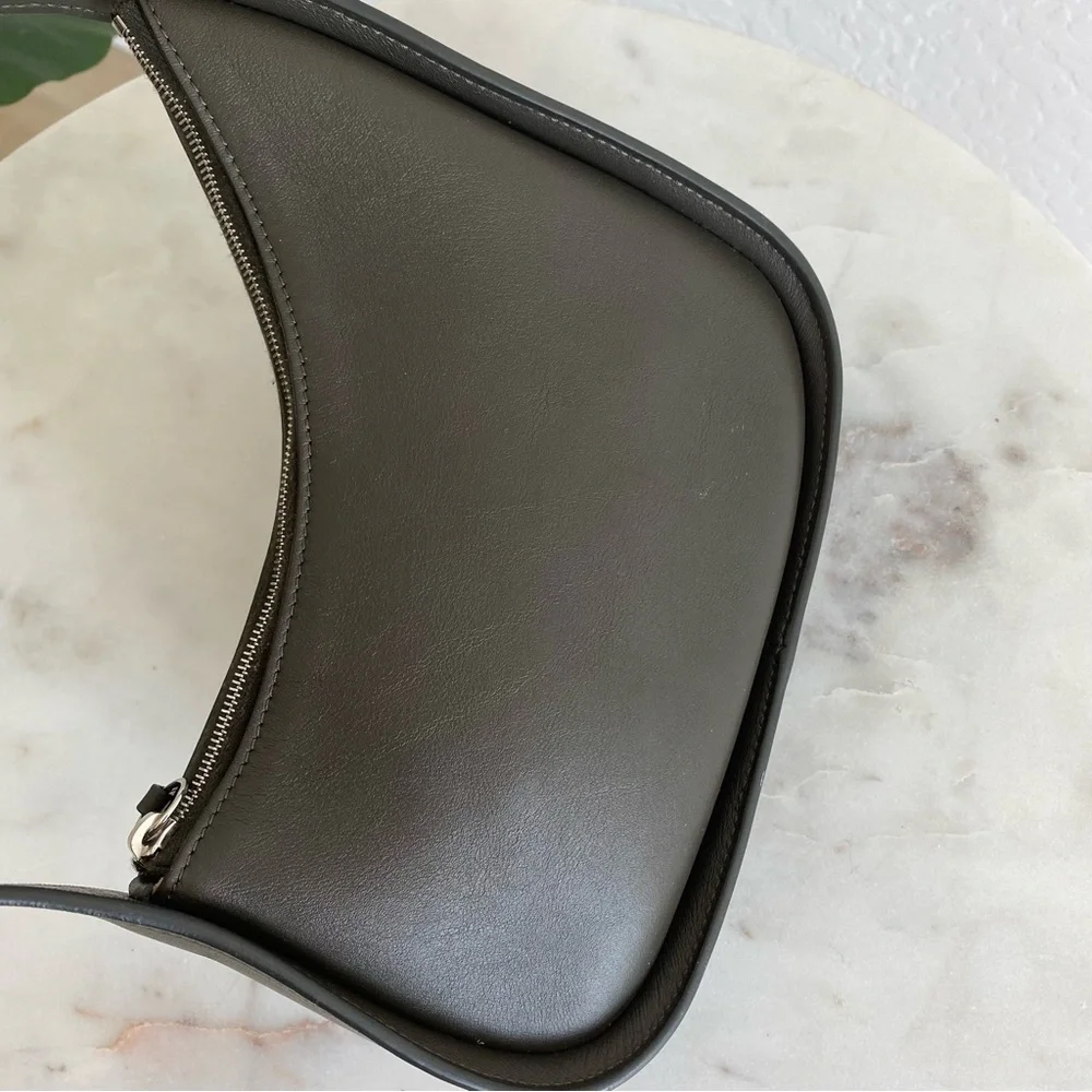 SOLD The Row Olive Green Smooth Leather Half Moon Shoulder Bag - Picture 7 of 16